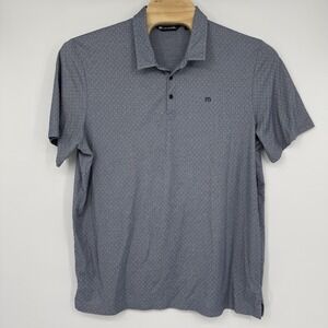 Travis Mathew Handsome Town 2.0 Diamond Dot Golf Blue Polo Men's XXXL Stretch